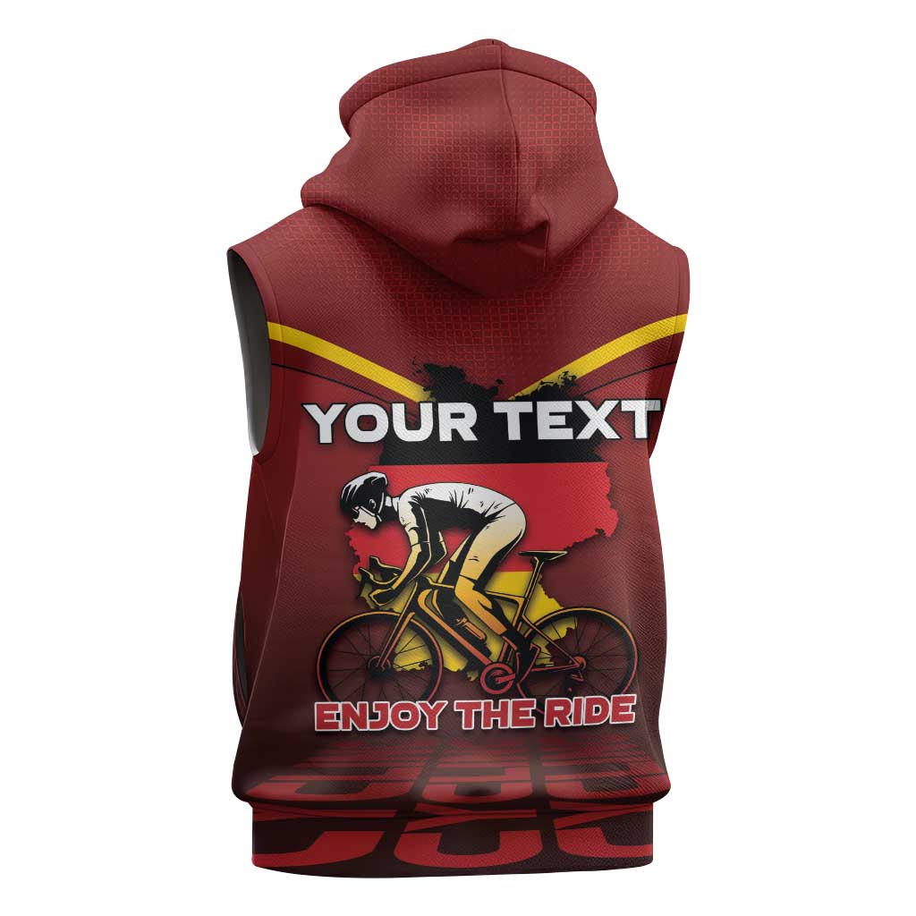 Personalized Germany Cycling Sleeveless Zip Hoodie Ride For Life - Wonder Print Shop
