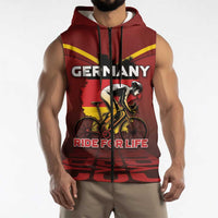 Personalized Germany Cycling Sleeveless Zip Hoodie Ride For Life - Wonder Print Shop