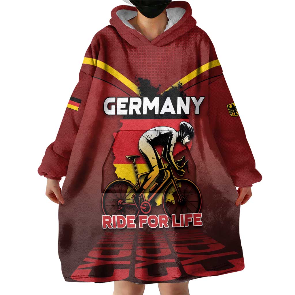 Personalized Germany Cycling Wearable Blanket Hoodie Ride For Life - Wonder Print Shop