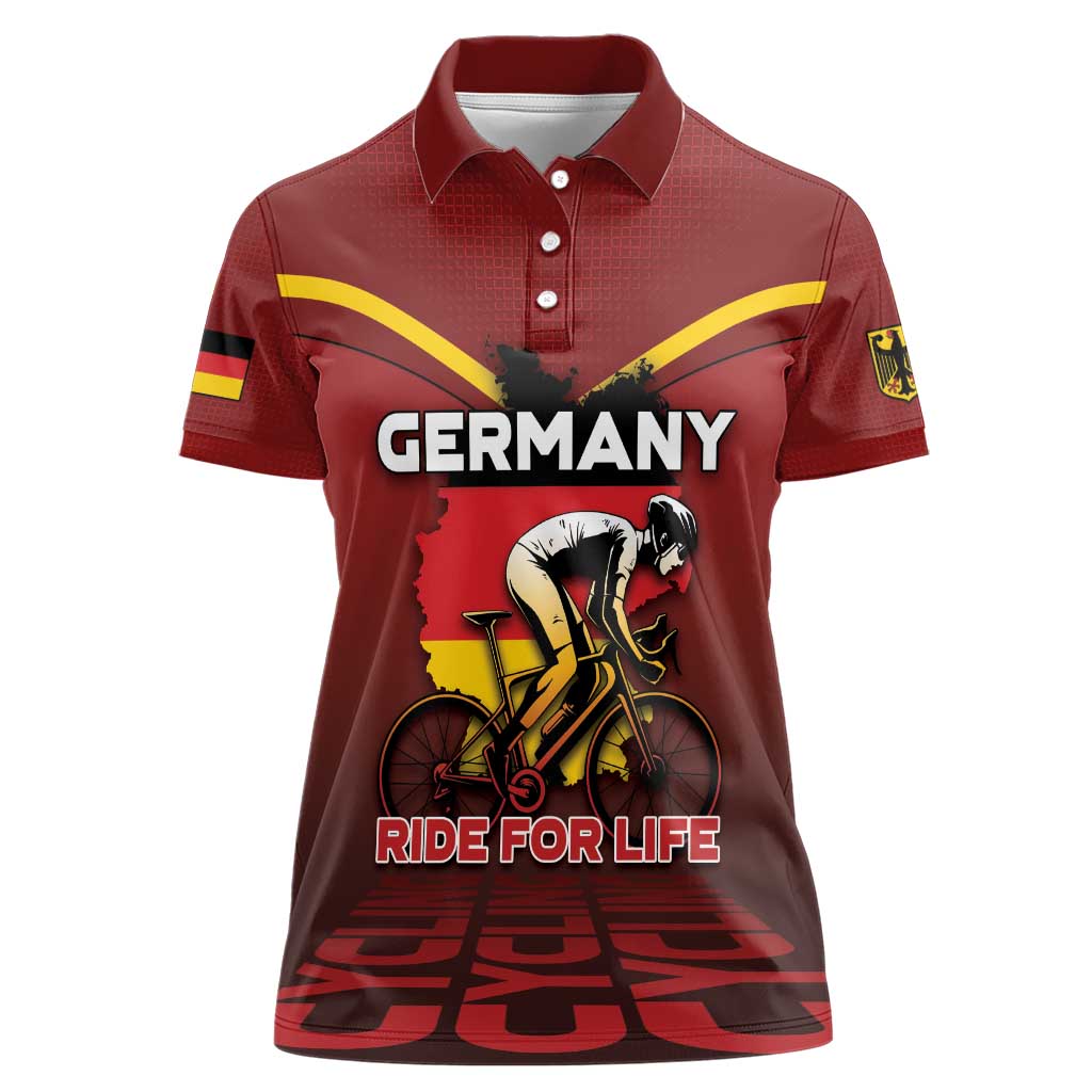 Personalized Germany Cycling Women Polo Shirt Ride For Life - Wonder Print Shop