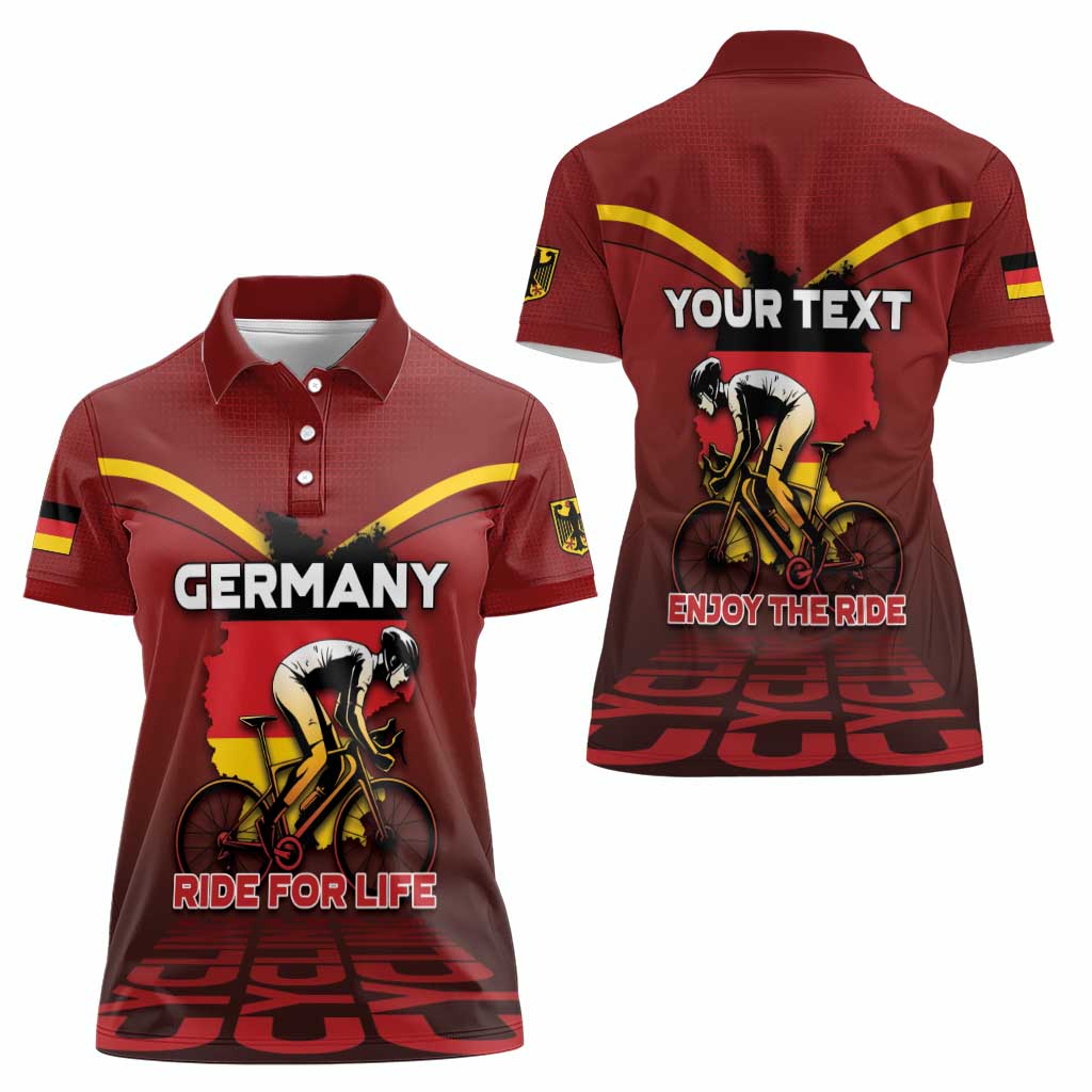 Personalized Germany Cycling Women Polo Shirt Ride For Life - Wonder Print Shop