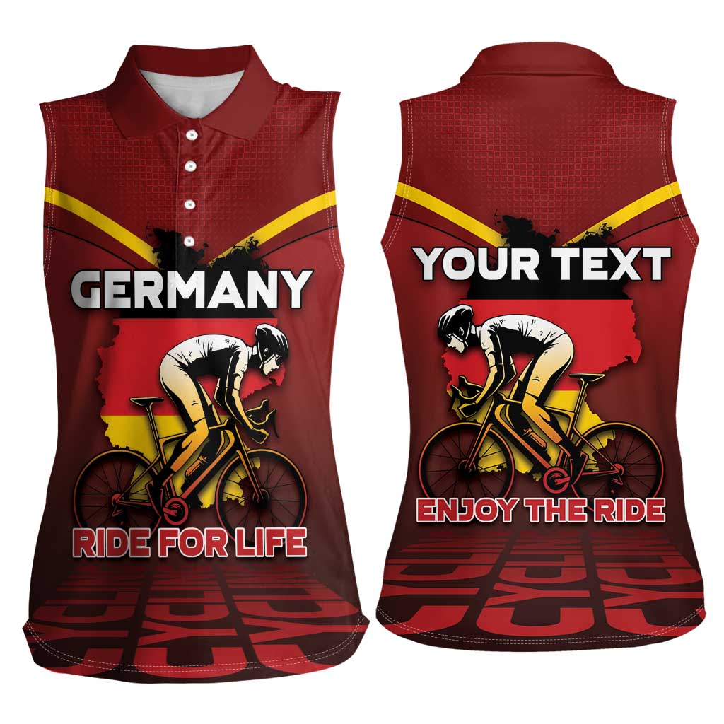 Personalized Germany Cycling Women Sleeveless Polo Shirt Ride For Life - Wonder Print Shop