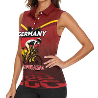Personalized Germany Cycling Women Sleeveless Polo Shirt Ride For Life - Wonder Print Shop