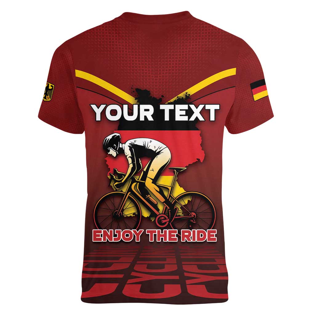 Personalized Germany Cycling Women V-Neck T-Shirt Ride For Life - Wonder Print Shop