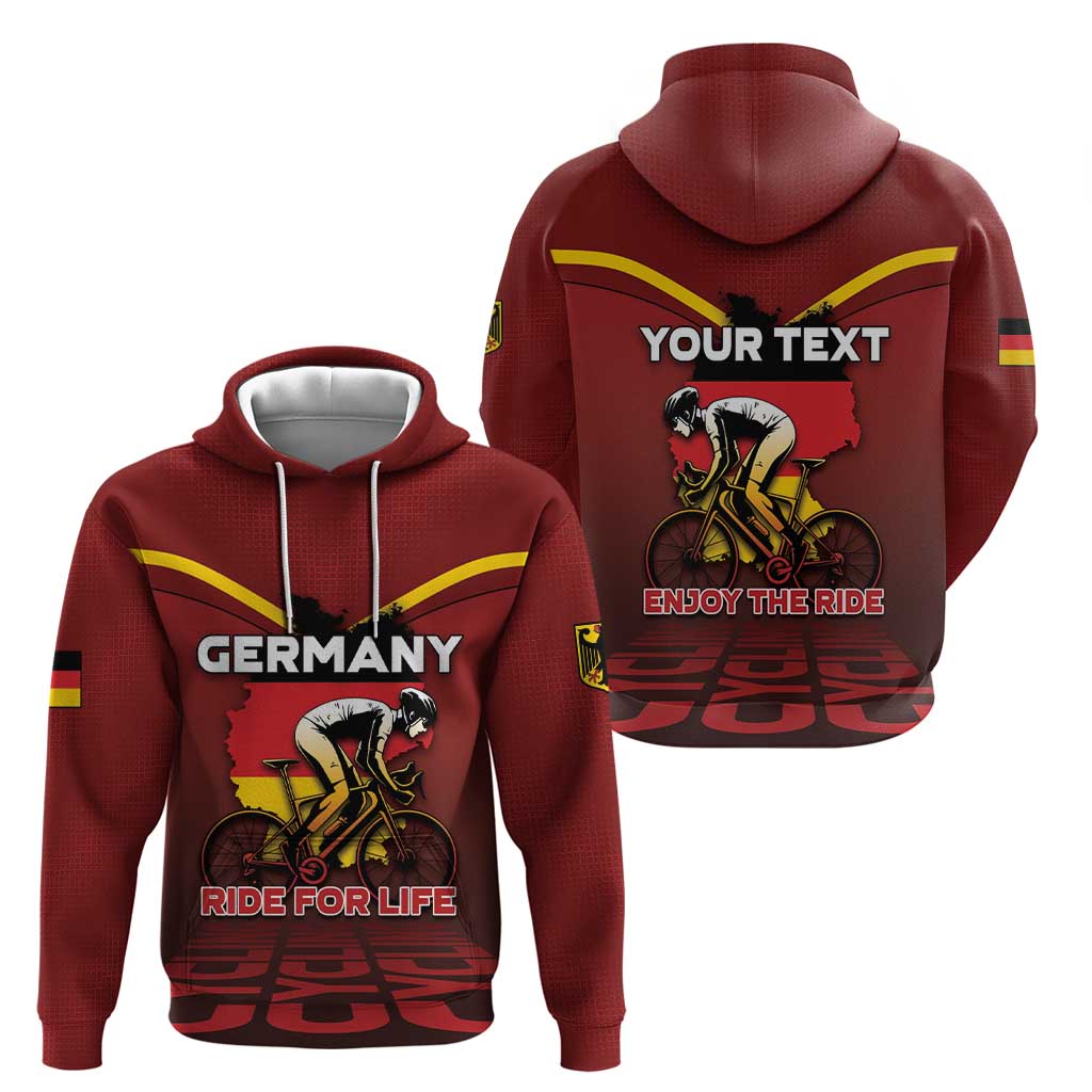 Personalized Germany Cycling Zip Hoodie Ride For Life - Wonder Print Shop
