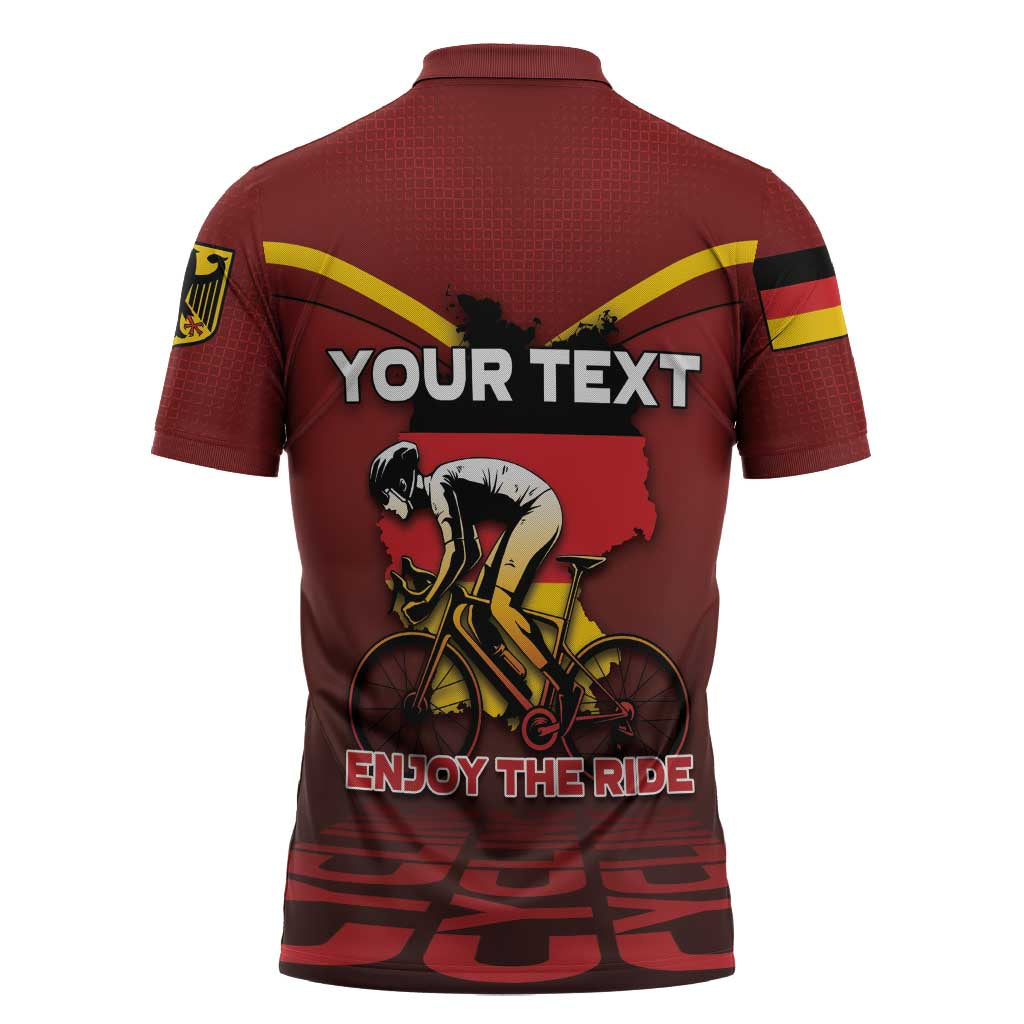 Personalized Germany Cycling Zipper Polo Shirt Ride For Life - Wonder Print Shop