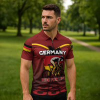 Personalized Germany Cycling Zipper Polo Shirt Ride For Life - Wonder Print Shop