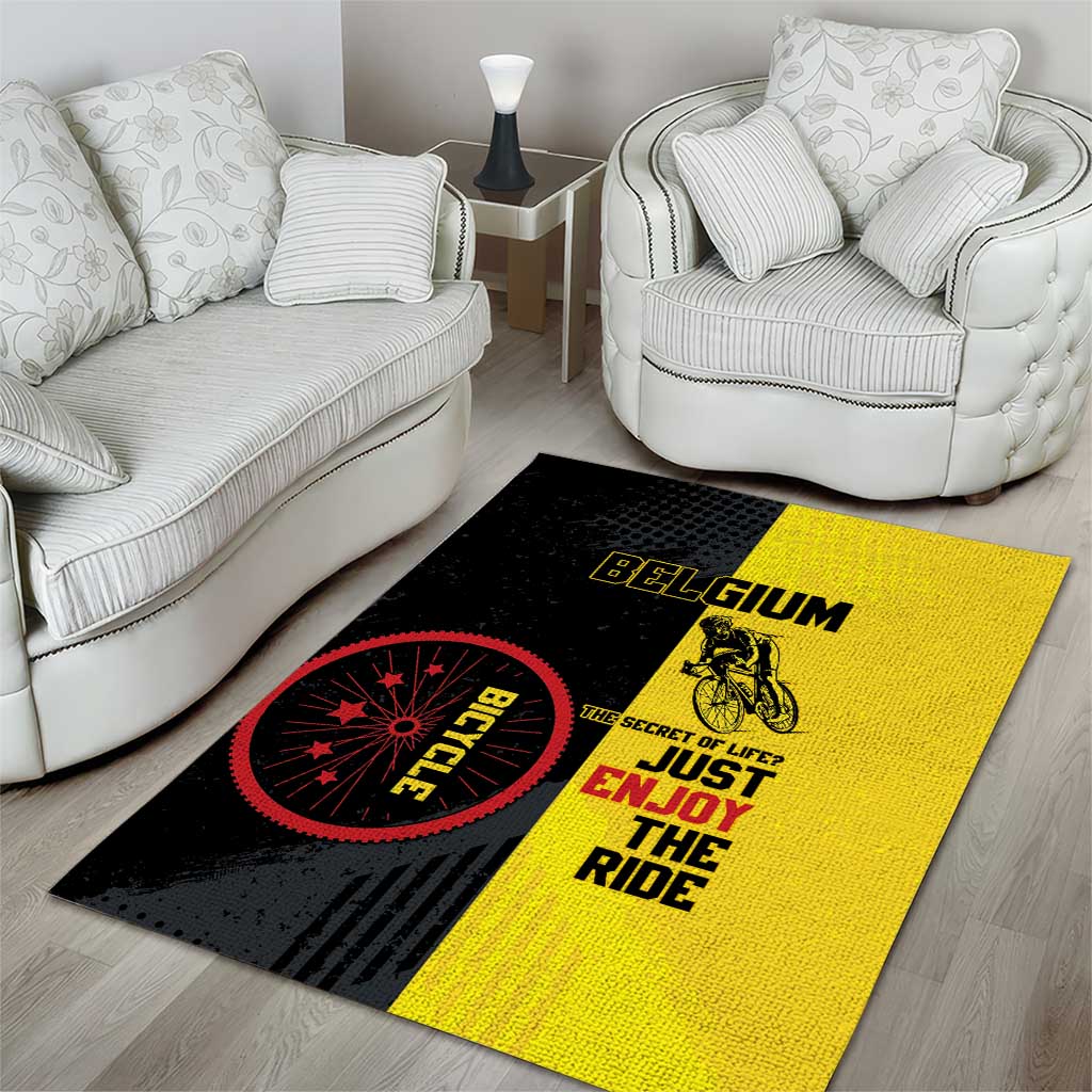 Belgium Cycling Area Rug Just Enjoy The Ride - Wonder Print Shop