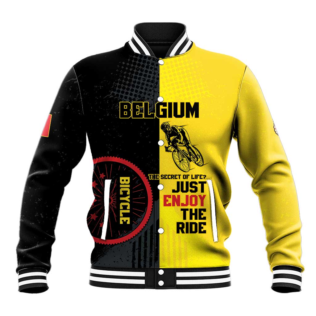 Personalized Belgium Cycling Baseball Jacket Just Enjoy The Ride - Wonder Print Shop