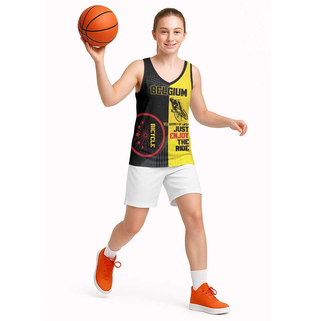 Personalized Belgium Cycling Basketball Jersey Just Enjoy The Ride - Wonder Print Shop