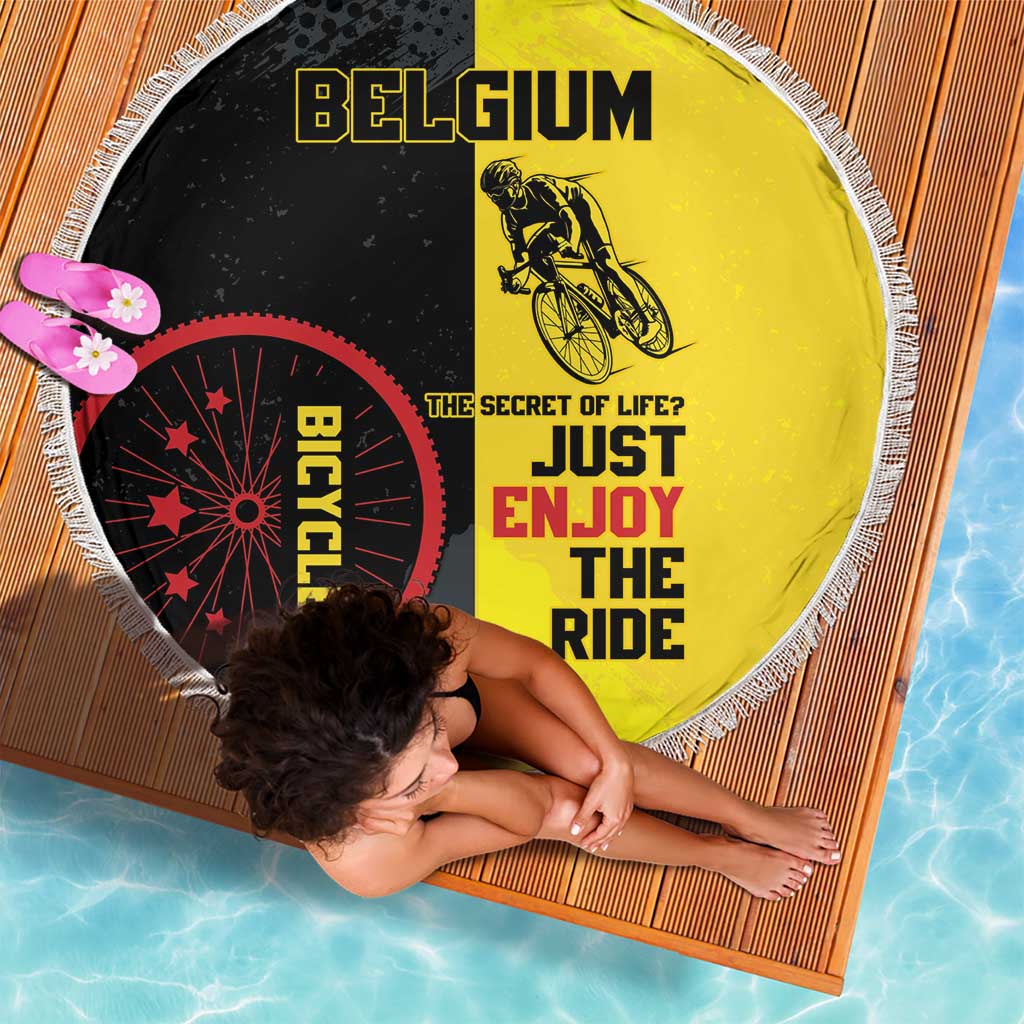 Belgium Cycling Beach Blanket Just Enjoy The Ride - Wonder Print Shop