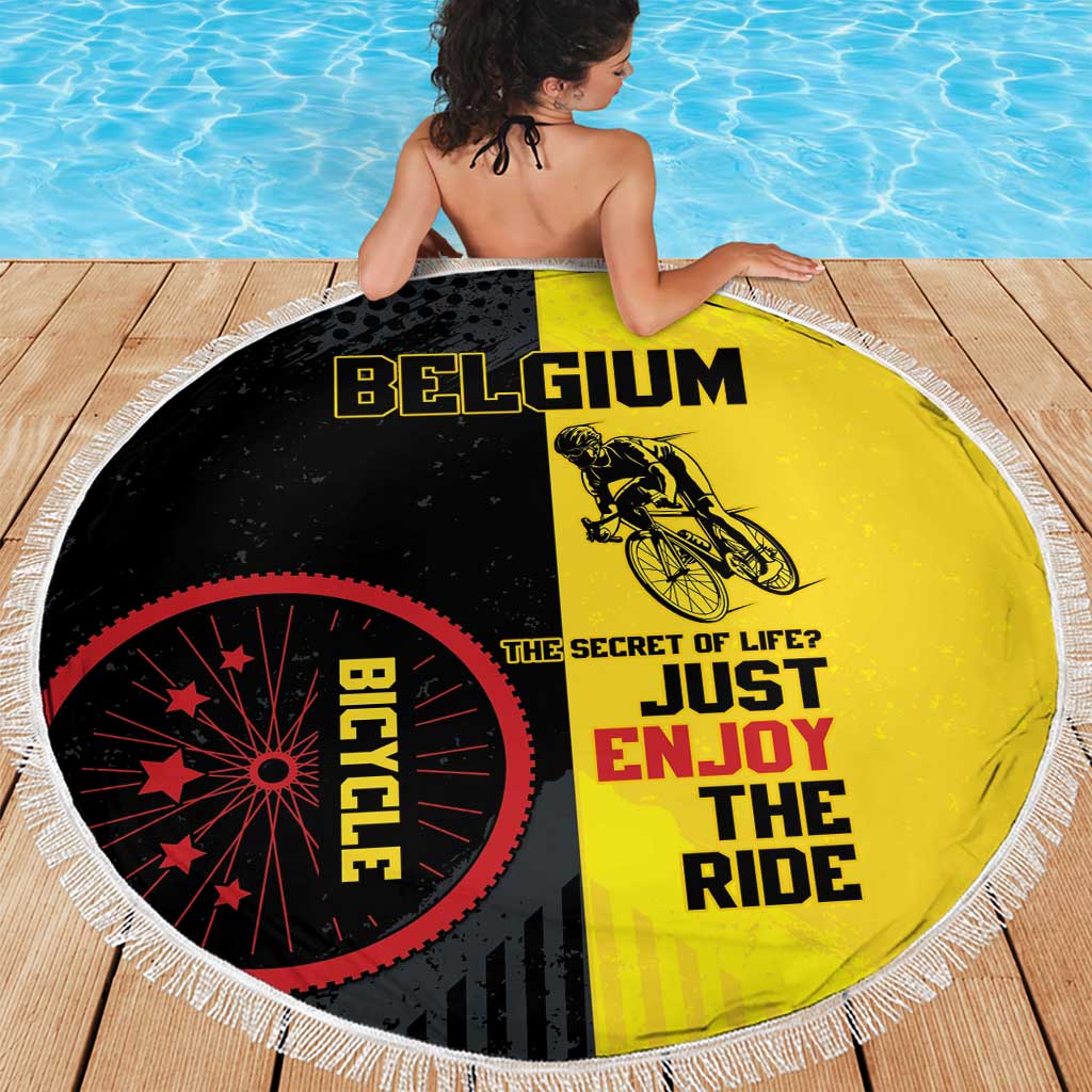 Belgium Cycling Beach Blanket Just Enjoy The Ride - Wonder Print Shop