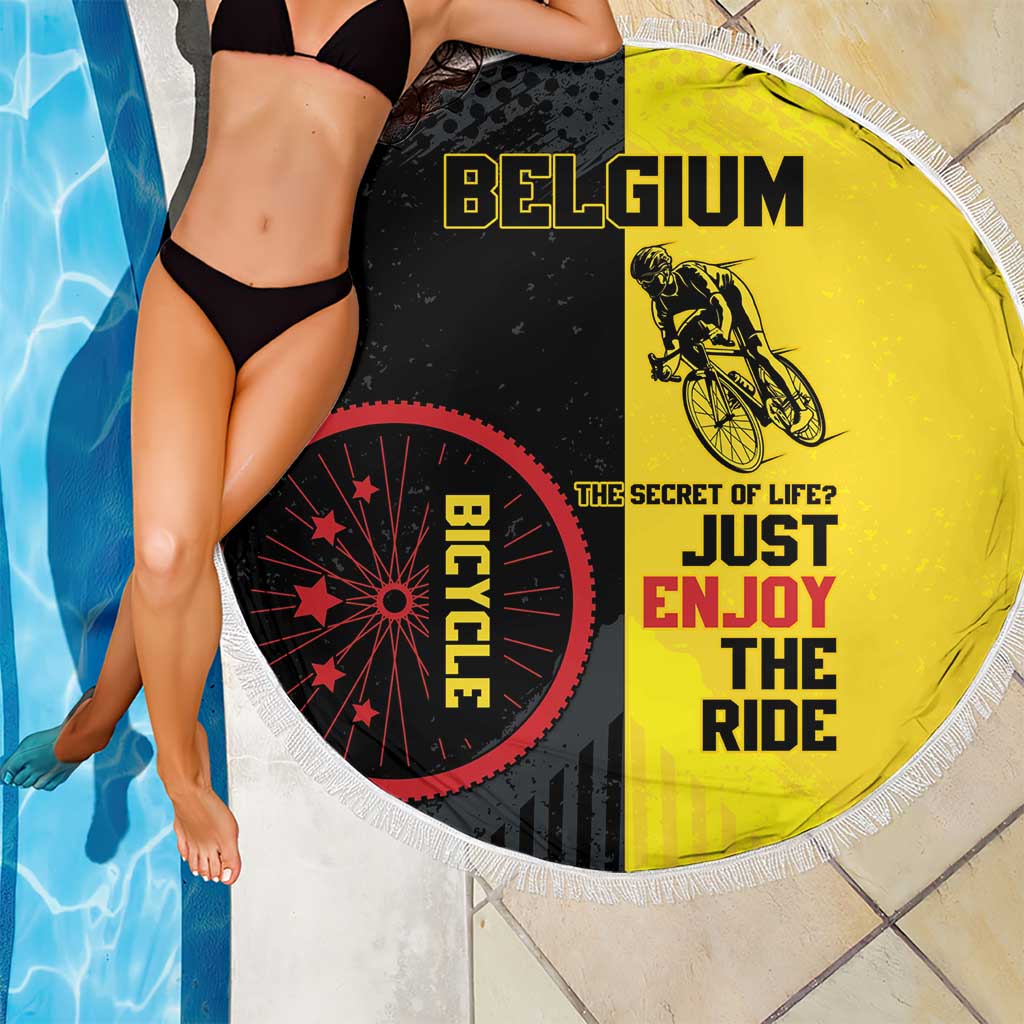 Belgium Cycling Beach Blanket Just Enjoy The Ride - Wonder Print Shop