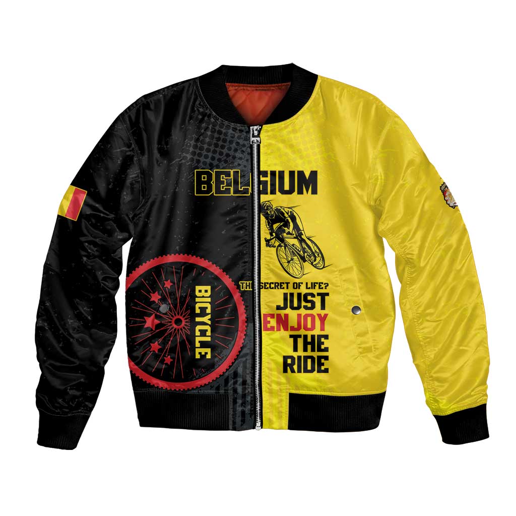 Personalized Belgium Cycling Bomber Jacket Just Enjoy The Ride - Wonder Print Shop