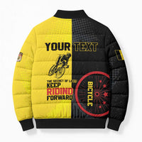 Personalized Belgium Cycling Bomber Puffer Jacket Just Enjoy The Ride - Wonder Print Shop