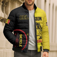 Personalized Belgium Cycling Bomber Puffer Jacket Just Enjoy The Ride - Wonder Print Shop
