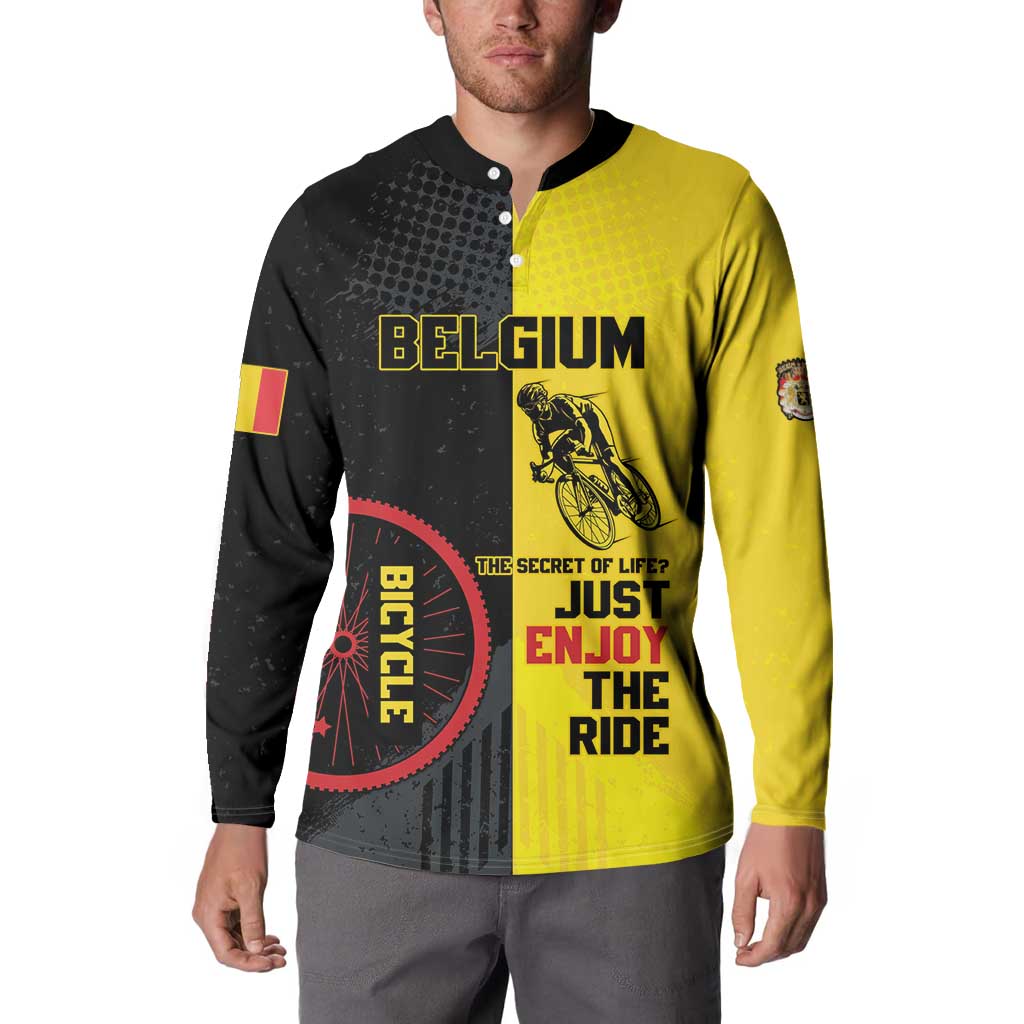 Personalized Belgium Cycling Button Sweatshirt Just Enjoy The Ride - Wonder Print Shop