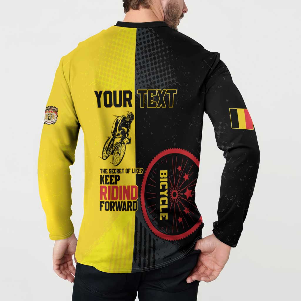Personalized Belgium Cycling Button Sweatshirt Just Enjoy The Ride - Wonder Print Shop