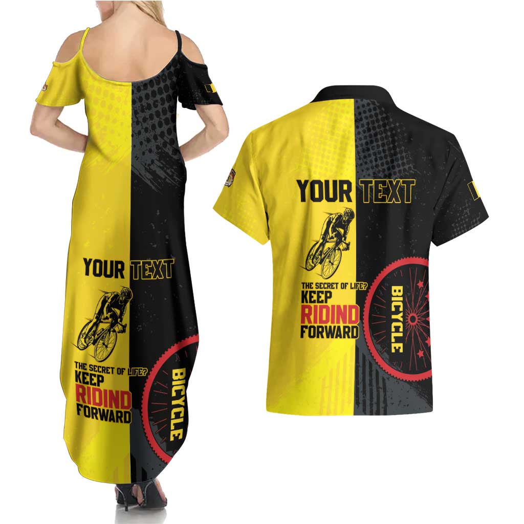 Personalized Belgium Cycling Couples Matching Summer Maxi Dress and Hawaiian Shirt Just Enjoy The Ride - Wonder Print Shop