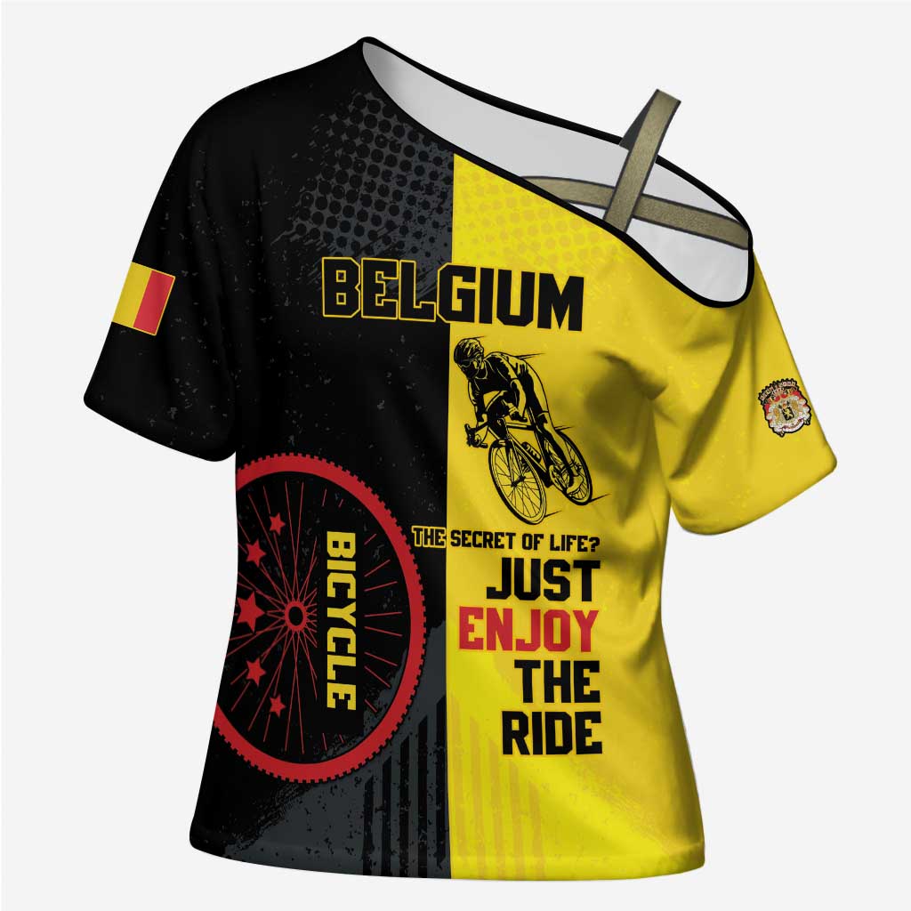 Personalized Belgium Cycling Cross Shoulder Shirt Just Enjoy The Ride - Wonder Print Shop