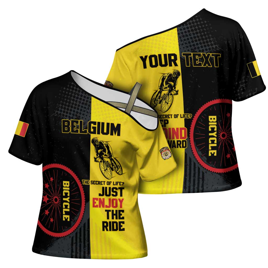 Personalized Belgium Cycling Cross Shoulder Shirt Just Enjoy The Ride - Wonder Print Shop