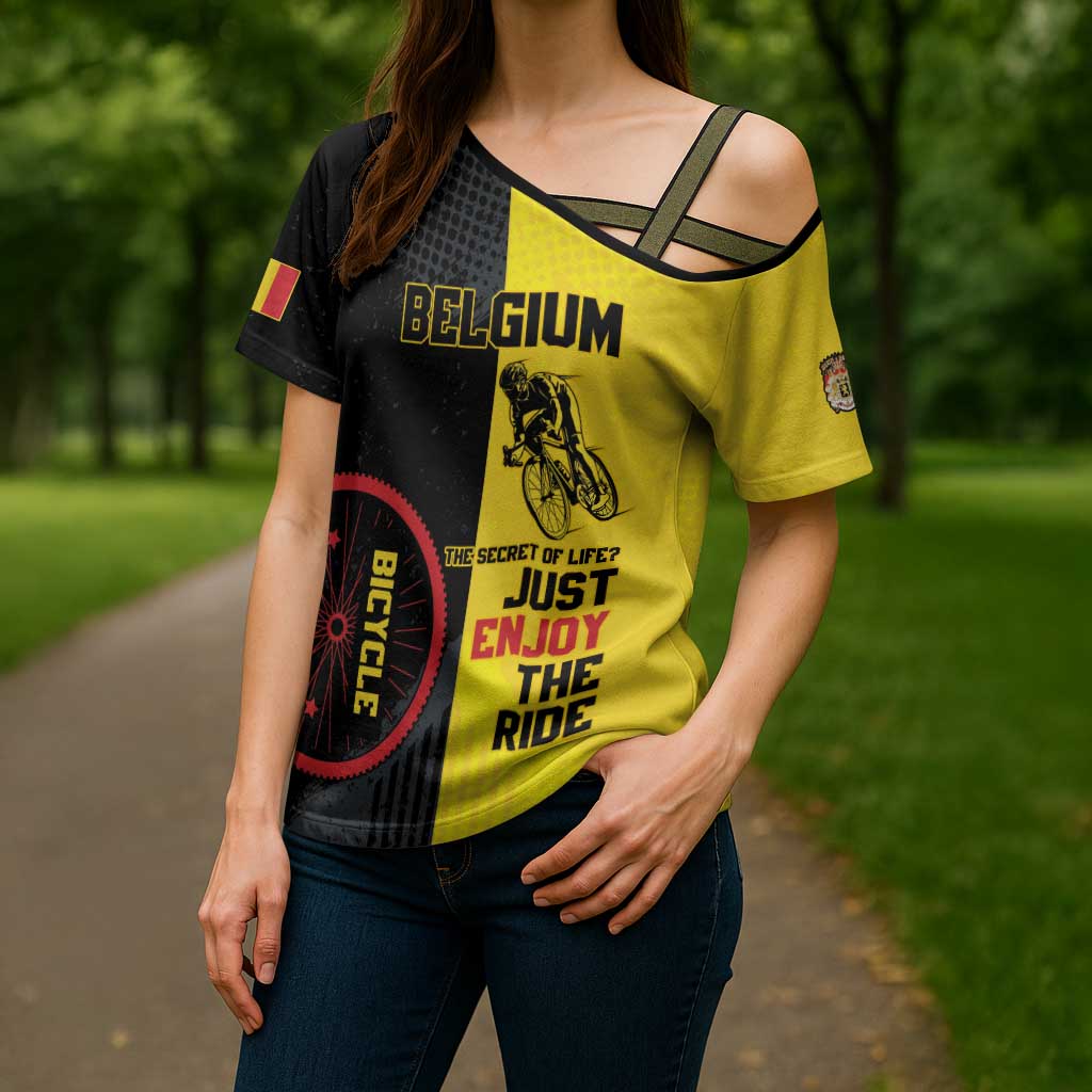 Personalized Belgium Cycling Cross Shoulder Shirt Just Enjoy The Ride - Wonder Print Shop