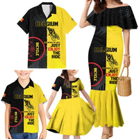 Personalized Belgium Cycling Family Matching Mermaid Dress and Hawaiian Shirt Just Enjoy The Ride - Wonder Print Shop