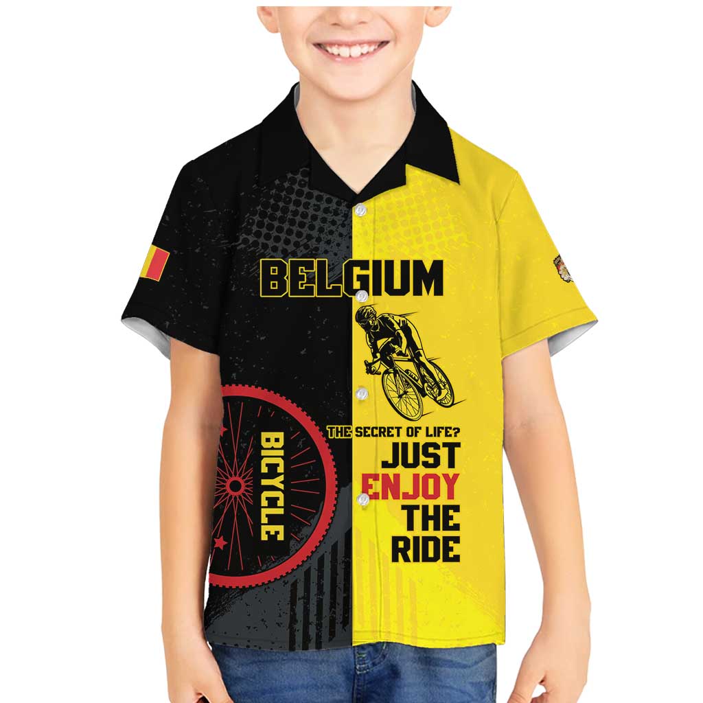 Personalized Belgium Cycling Family Matching Mermaid Dress and Hawaiian Shirt Just Enjoy The Ride - Wonder Print Shop