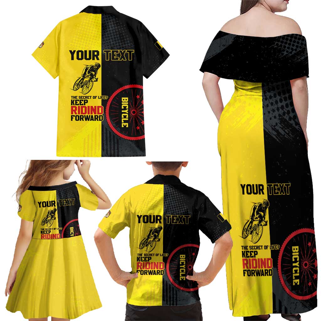 Personalized Belgium Cycling Family Matching Off Shoulder Maxi Dress and Hawaiian Shirt Just Enjoy The Ride - Wonder Print Shop