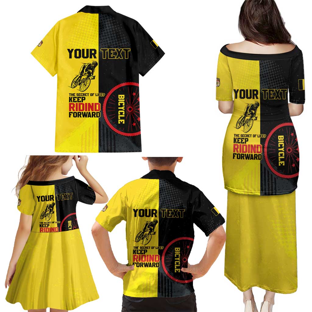Personalized Belgium Cycling Family Matching Puletasi and Hawaiian Shirt Just Enjoy The Ride - Wonder Print Shop