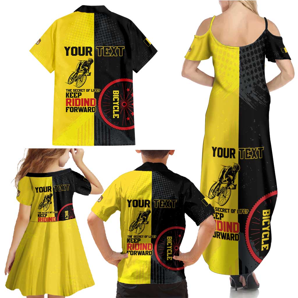 Personalized Belgium Cycling Family Matching Summer Maxi Dress and Hawaiian Shirt Just Enjoy The Ride - Wonder Print Shop
