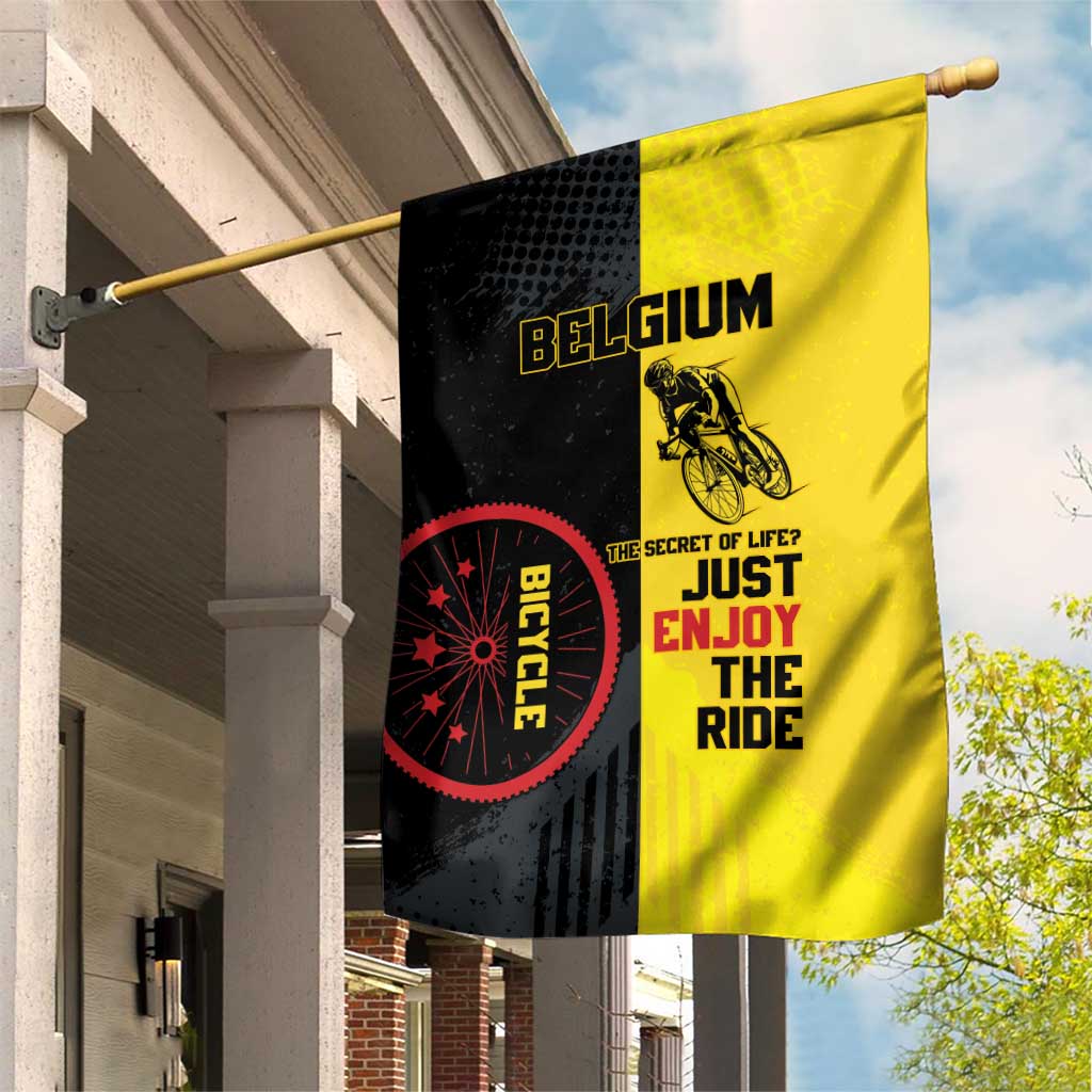 Belgium Cycling Garden Flag Just Enjoy The Ride - Wonder Print Shop