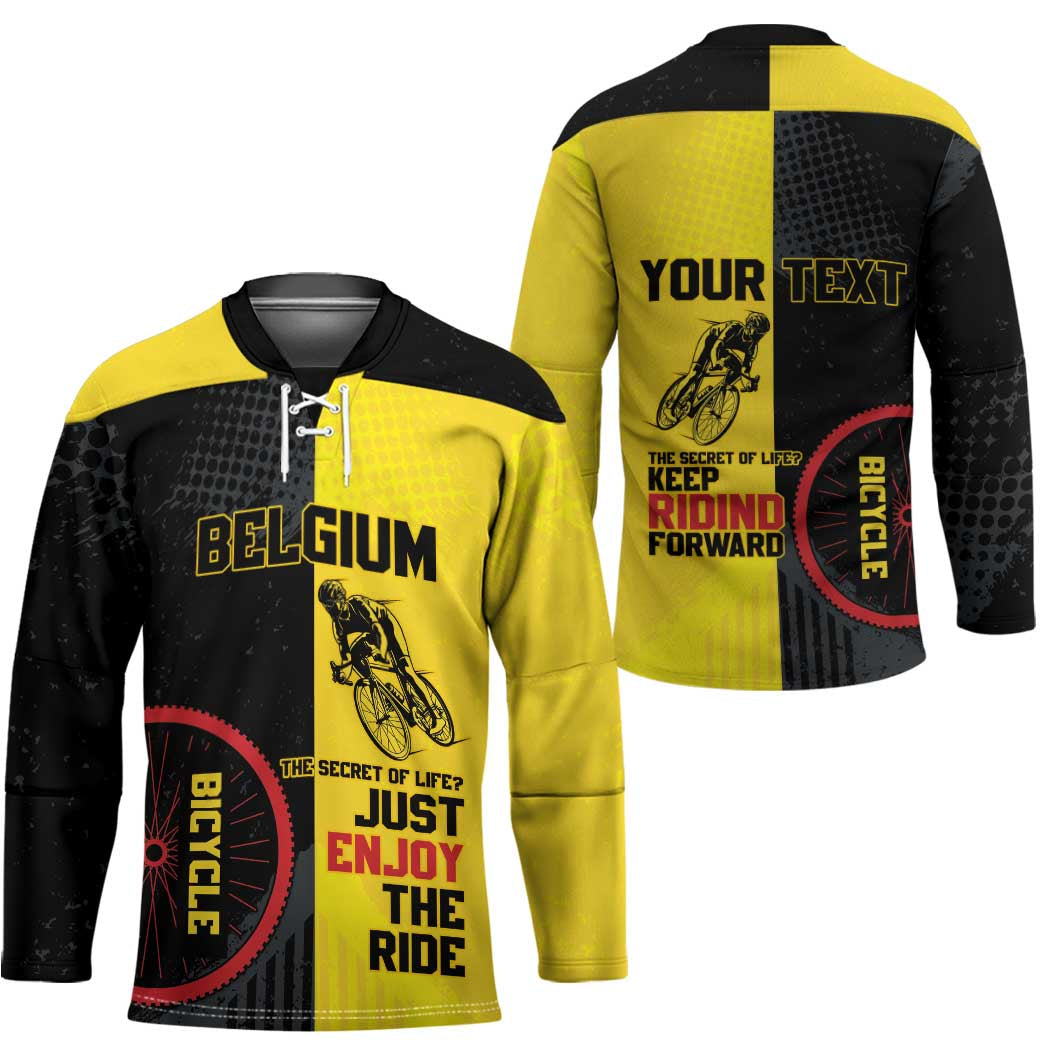 Personalized Belgium Cycling Hockey Jersey Just Enjoy The Ride - Wonder Print Shop
