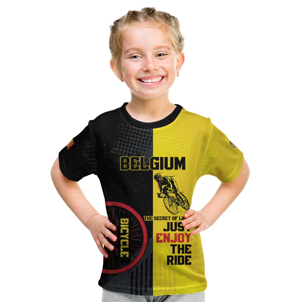 Personalized Belgium Cycling Kid T Shirt Just Enjoy The Ride - Wonder Print Shop