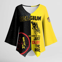 Personalized Belgium Cycling Kimono Sleeve Blouse Just Enjoy The Ride - Wonder Print Shop