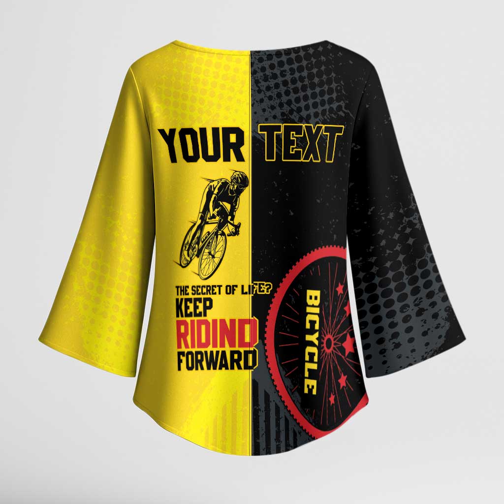 Personalized Belgium Cycling Kimono Sleeve Blouse Just Enjoy The Ride - Wonder Print Shop
