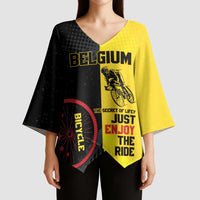 Personalized Belgium Cycling Kimono Sleeve Blouse Just Enjoy The Ride - Wonder Print Shop