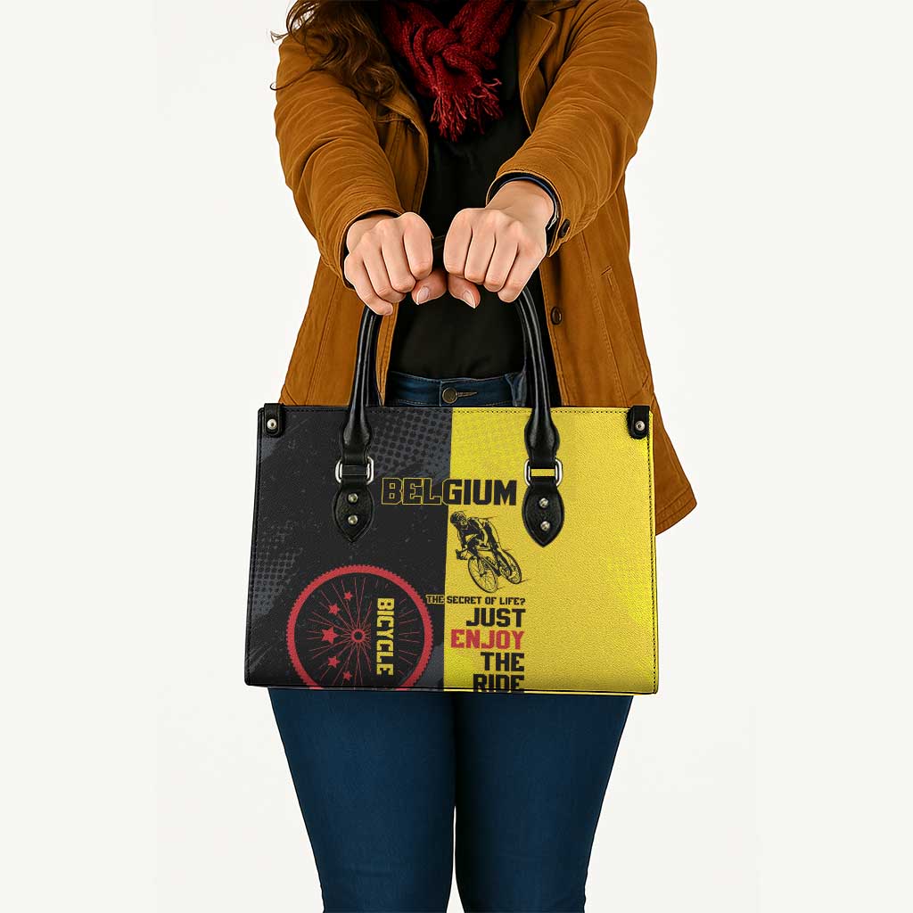 Belgium Cycling Leather Bag Just Enjoy The Ride - Wonder Print Shop