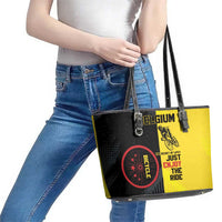Belgium Cycling Leather Tote Bag Just Enjoy The Ride - Wonder Print Shop