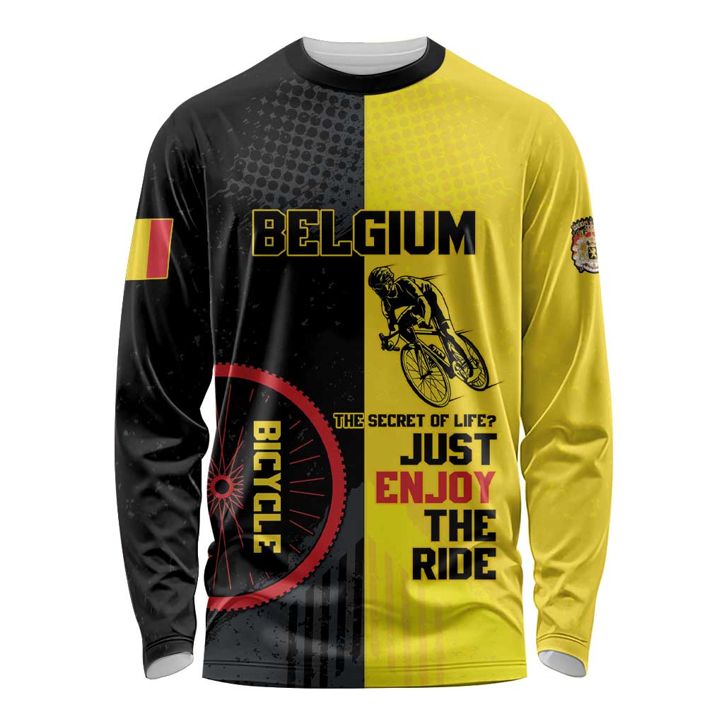 Personalized Belgium Cycling Long Sleeve Shirt Just Enjoy The Ride - Wonder Print Shop
