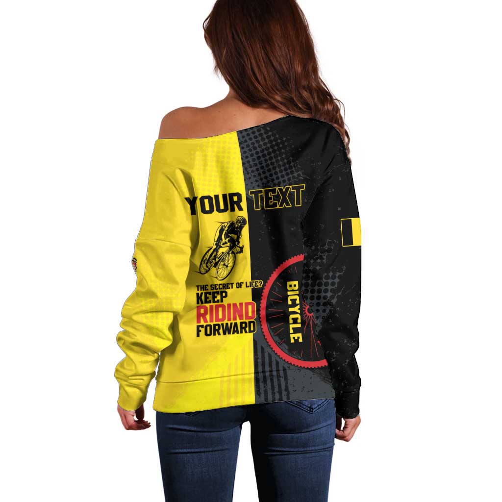 Personalized Belgium Cycling Off Shoulder Sweater Just Enjoy The Ride - Wonder Print Shop