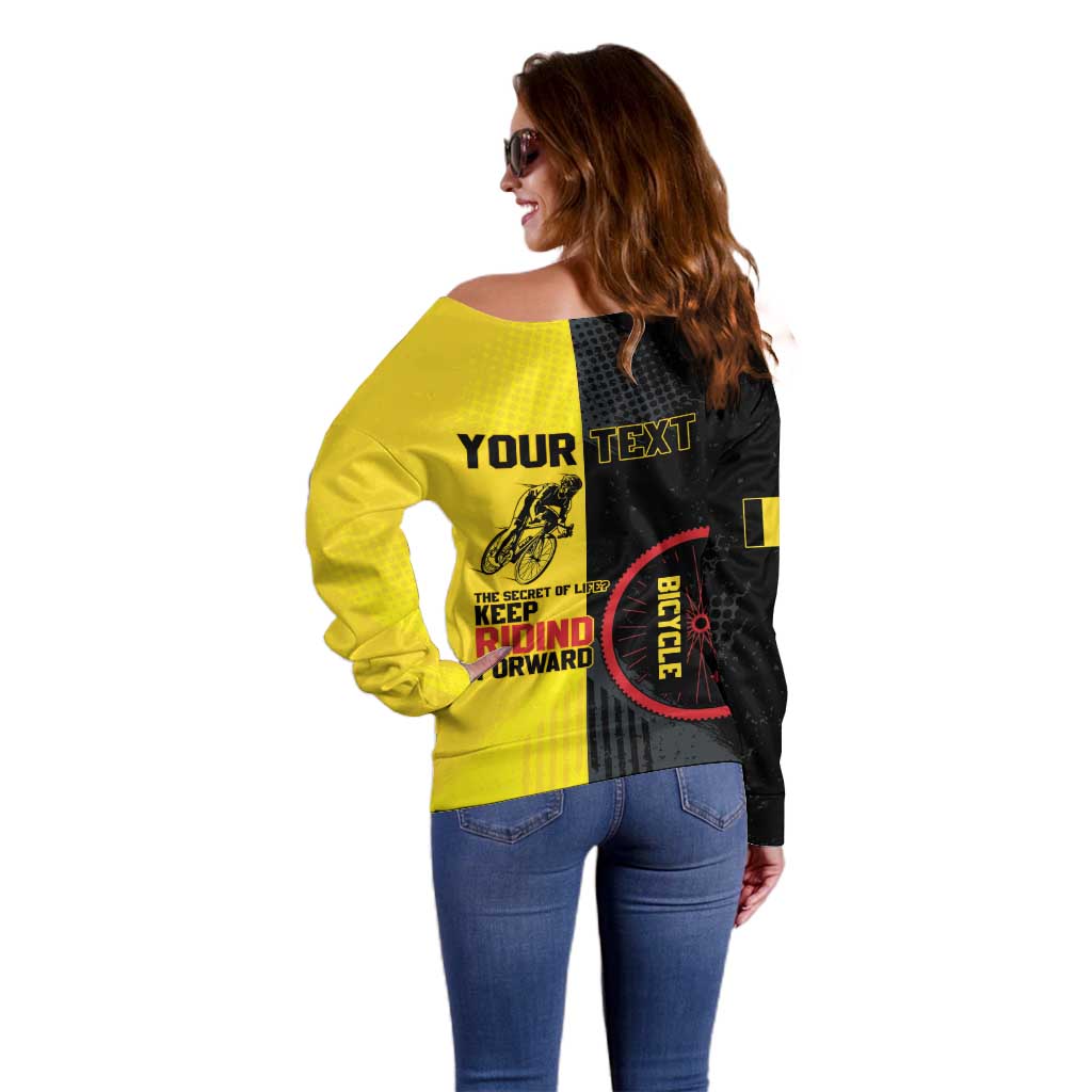 Personalized Belgium Cycling Off Shoulder Sweater Just Enjoy The Ride - Wonder Print Shop