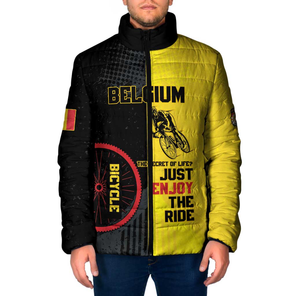 Personalized Belgium Cycling Padded Jacket Just Enjoy The Ride - Wonder Print Shop