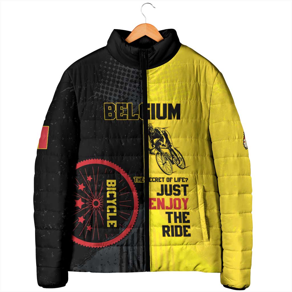 Personalized Belgium Cycling Padded Jacket Just Enjoy The Ride - Wonder Print Shop
