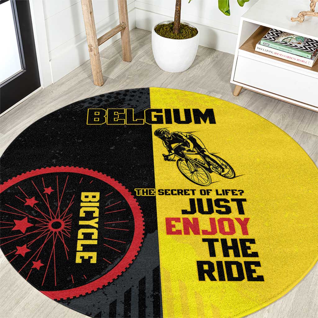 Belgium Cycling Round Carpet Just Enjoy The Ride - Wonder Print Shop