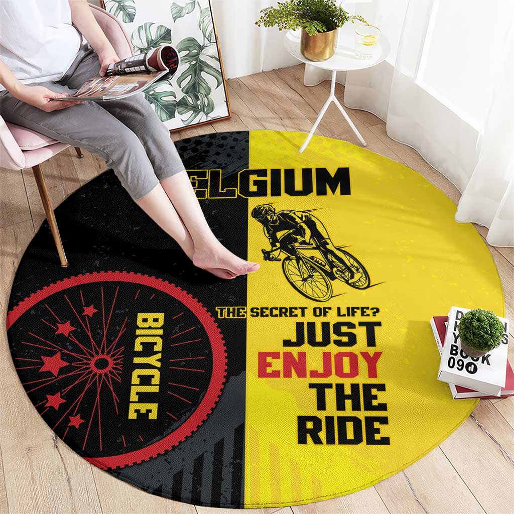 Belgium Cycling Round Carpet Just Enjoy The Ride - Wonder Print Shop