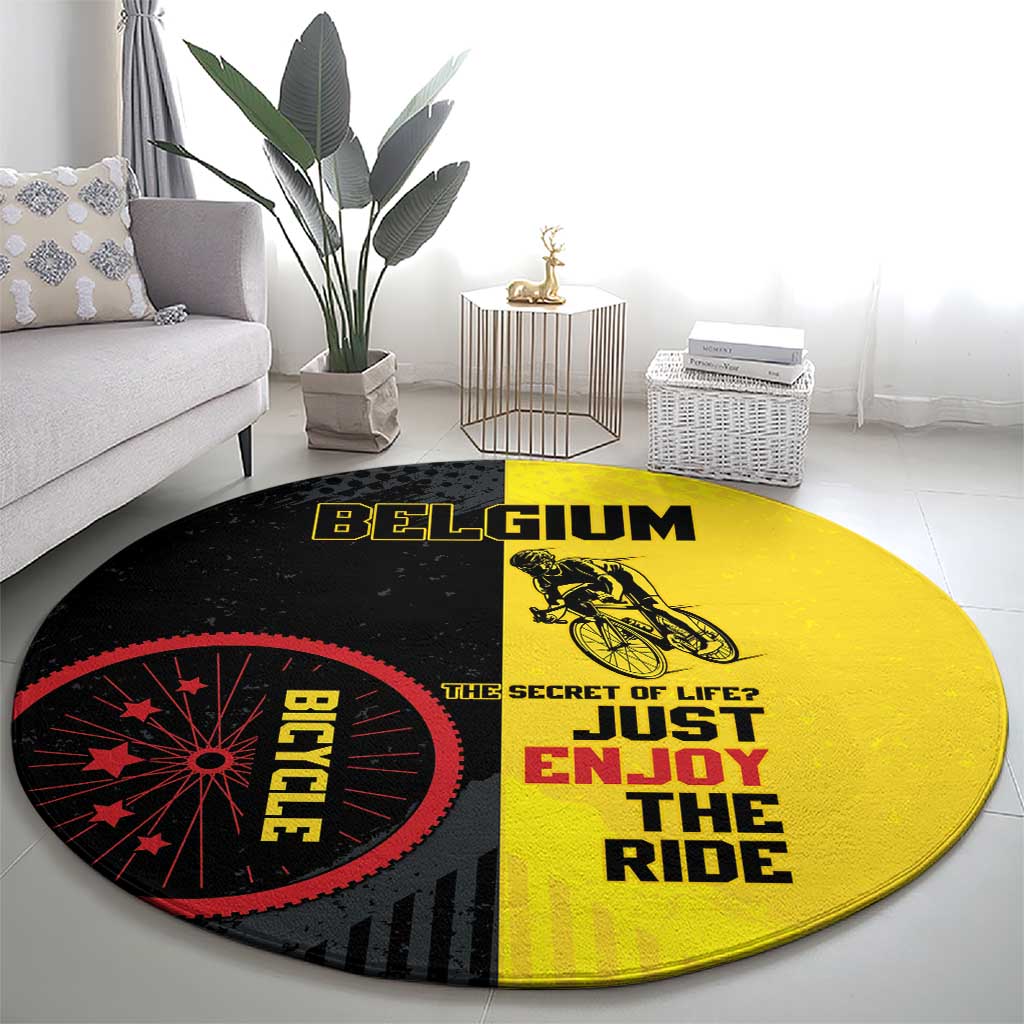 Belgium Cycling Round Carpet Just Enjoy The Ride - Wonder Print Shop