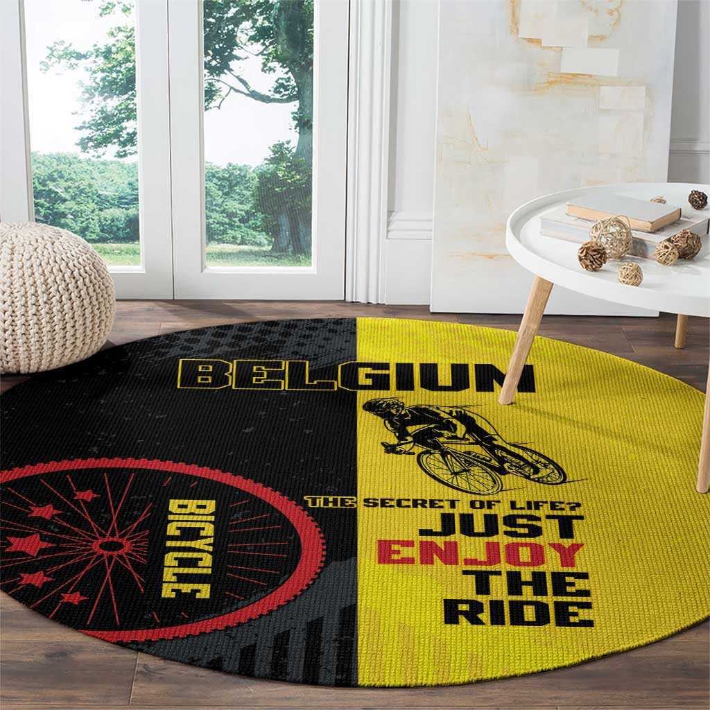 Belgium Cycling Round Carpet Just Enjoy The Ride - Wonder Print Shop