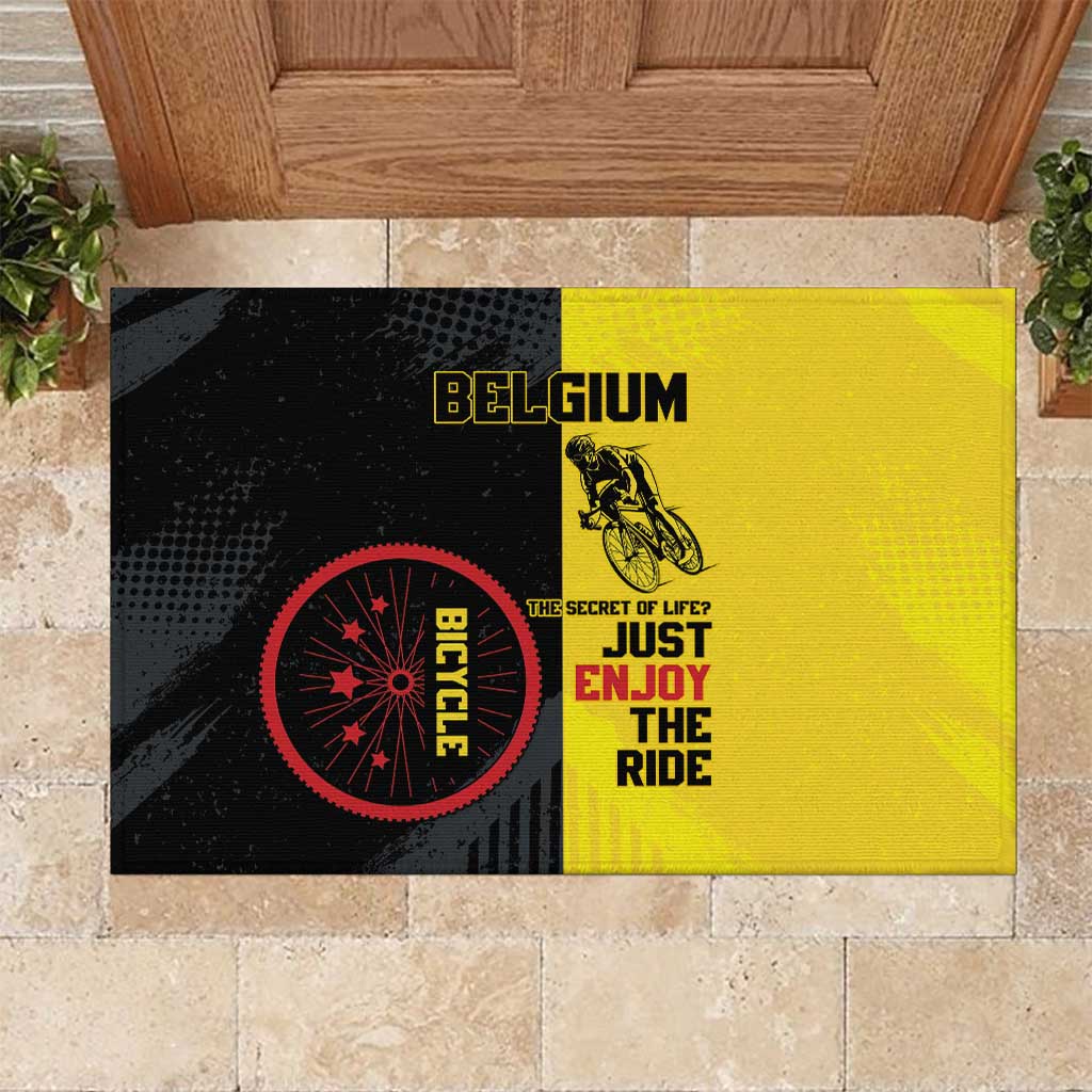 Belgium Cycling Rubber Doormat Just Enjoy The Ride - Wonder Print Shop