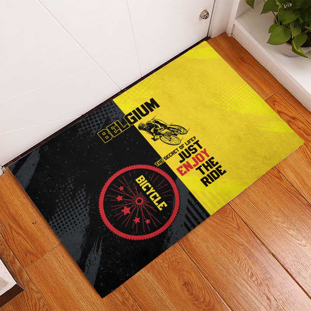 Belgium Cycling Rubber Doormat Just Enjoy The Ride - Wonder Print Shop